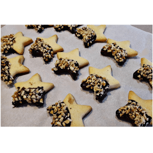 Stelline di Natale Biscotti Ricoperti di Cioccolato