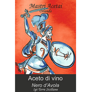 Etichetta Aceto di Vino Nero d'Avola Mastri Acetai