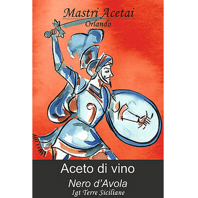 Etichetta Aceto di Vino Nero d'Avola Mastri Acetai