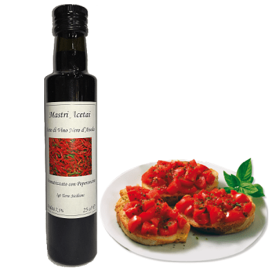 Aceto di Vino Nero d'Avola Aromatizzato Peperoncino Mastri Acetai