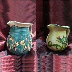 Brocca-in-Ceramica-Maiolica-Siciliana-Decorata-a-Mano