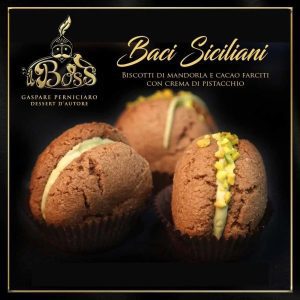 Baci-Siciliani-Biscotti-di-Mandorla-e-Cacao-Farciti-con-Crema-di-Pistacchio