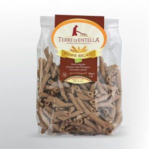 Penne-Rigate-Integrali-Pasta-di-Grano-Duro-Biologico-Siciliano-gr-500-Macinato-a-pietra-Naturale-Terre-di-Entella
