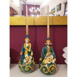 Coppia-di-Lumiere-in-Ceramica-Siciliana