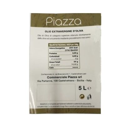 Olio Extravergine di Oliva Piazza etichetta