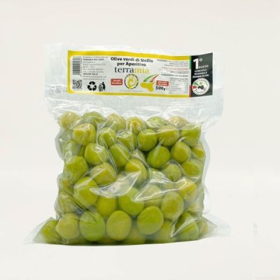 Busta Olive Verdi per Aperitivo in Salamoia Nocellara del Belice TerraMia