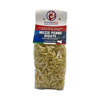 Mezze Penne rigate di semola Siciliana - TERRAMIA