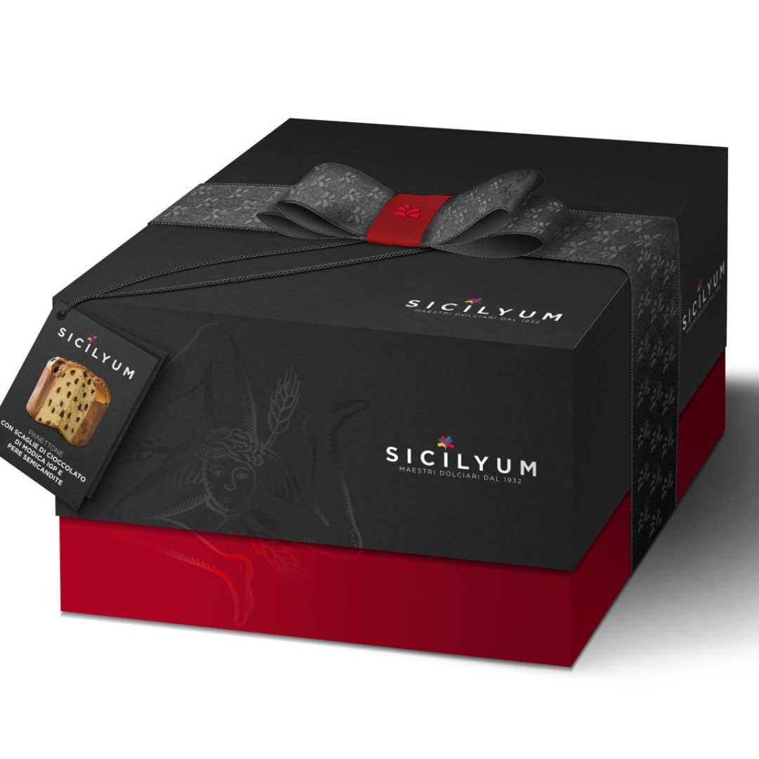 Panettone cioccolato di modica e pere 1 kg Sicilyum