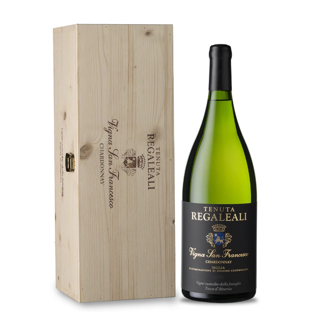 vino magnum cassetta di legno vigna S. Francesco Chardonnay 1,5 LT