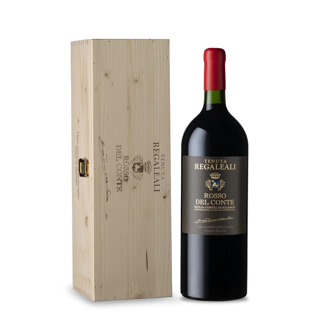 Vino magmun cassetta di legno Vino rosso del conte 1,5 LT